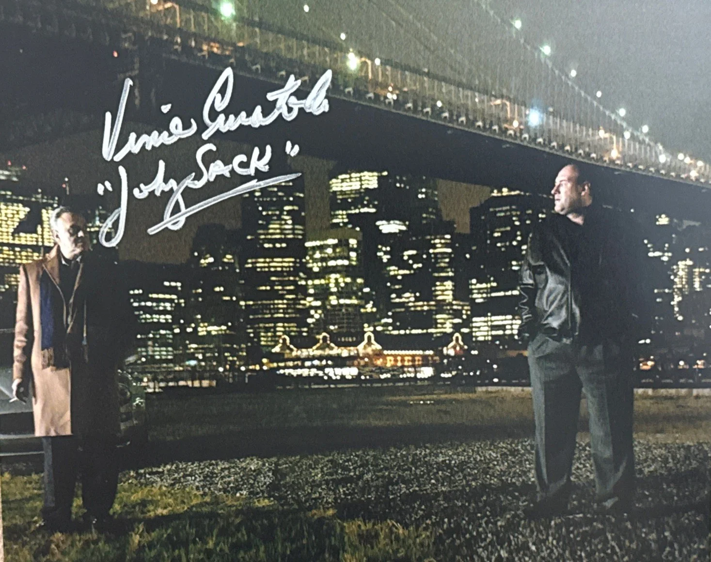 Vince Curatulo — Vince Curatolo( Johnny Sack )Signed Sopranos 8x10 With Tony Soprano & Char Name