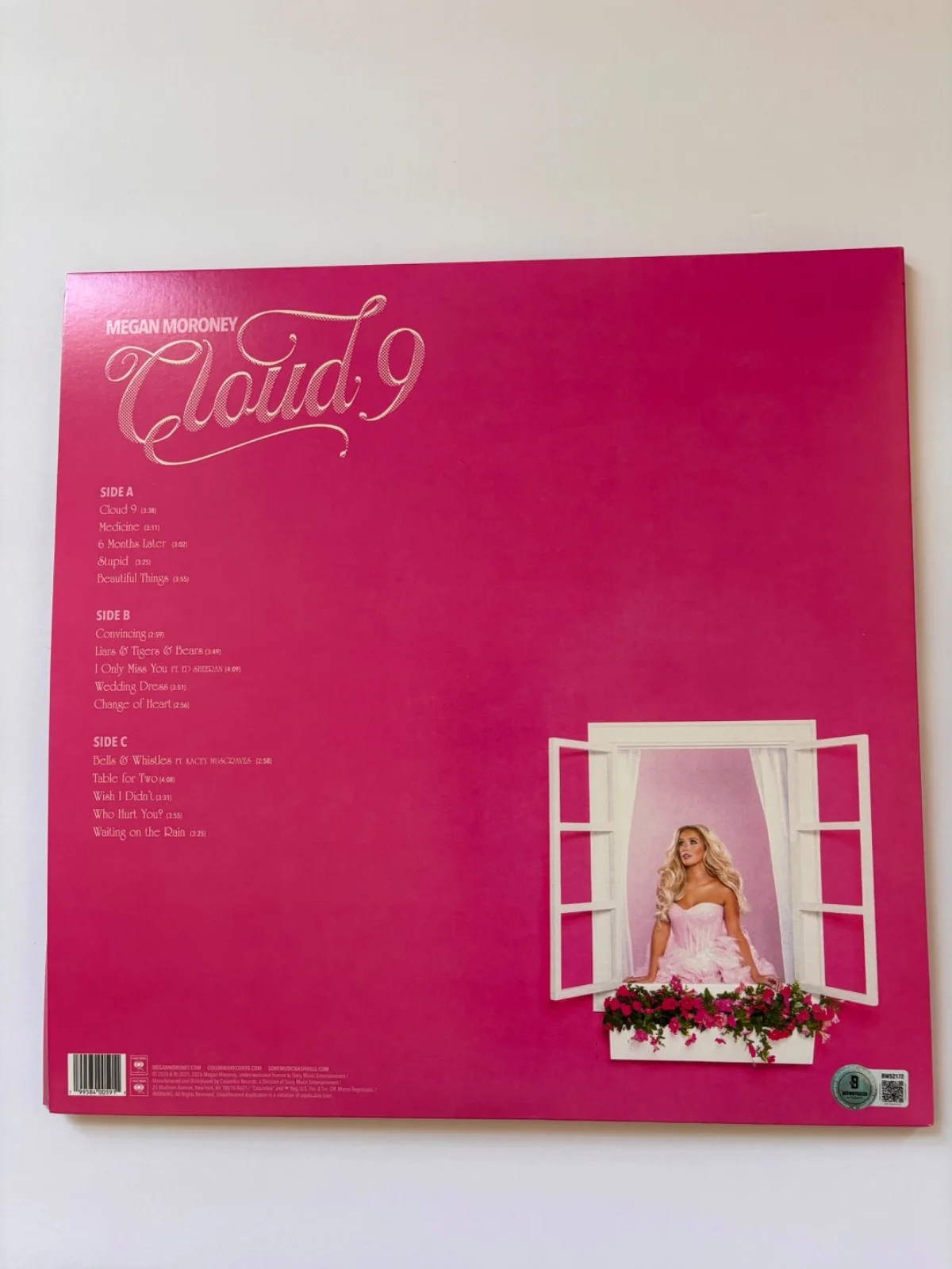 MEGAN MORONEY SIGNED CLOUD 9 ALBUM PINK VINYL TENNESSEE ORANGE SINGER BAS, изображение 3