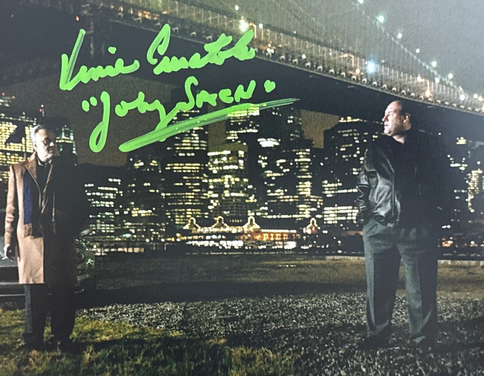 Vince Curatulo — Vince Curatolo( Johnny Sack )Signed Sopranos 8x10 With Tony Soprano & Char Name