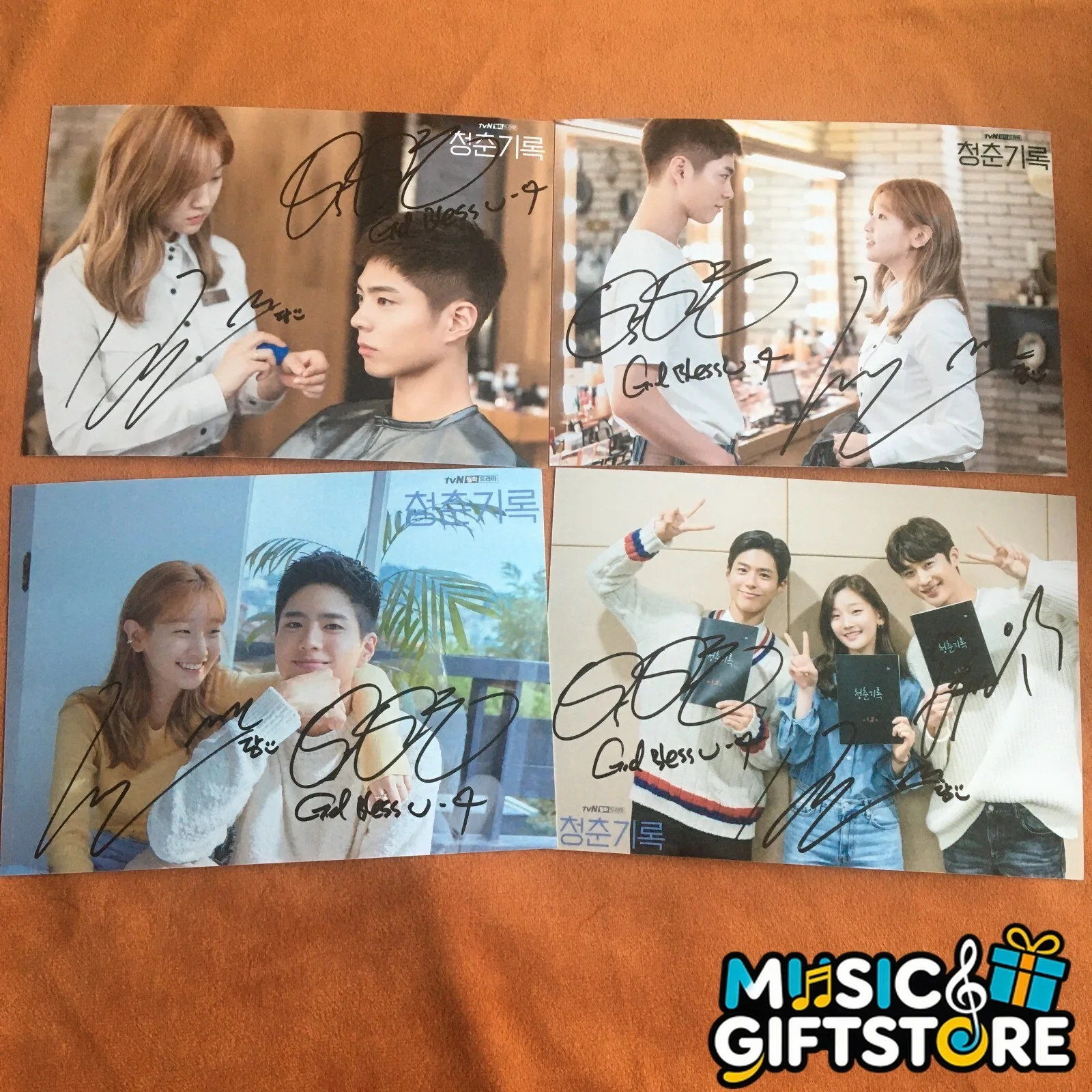 RECORD OF YOUTH PARK BO GUM Park Su Dam Byeon Woo-Seok Photo Autographed 202 #MU, изображение 2