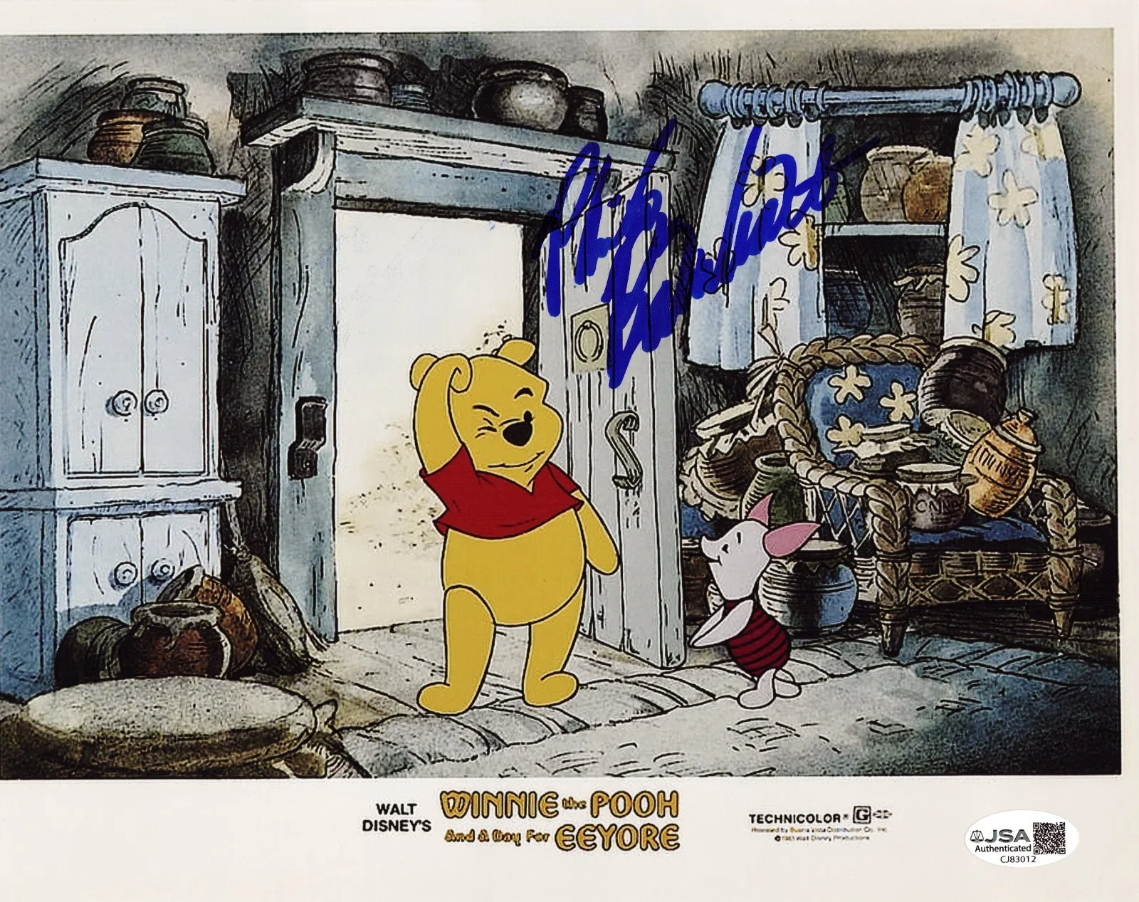 Philo Barnhart — Philo Barnhart Disney Animator signed Winnie the Pooh 8x10 photo JSA Certified