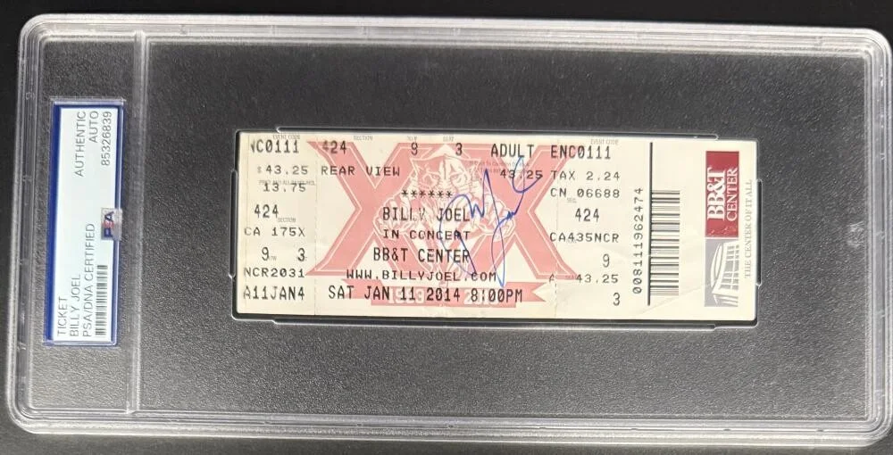 Billy Joel — Billy Joel Signed Autograph Original 2014 Rare Encapsulated Ticket PSA/DNA COA