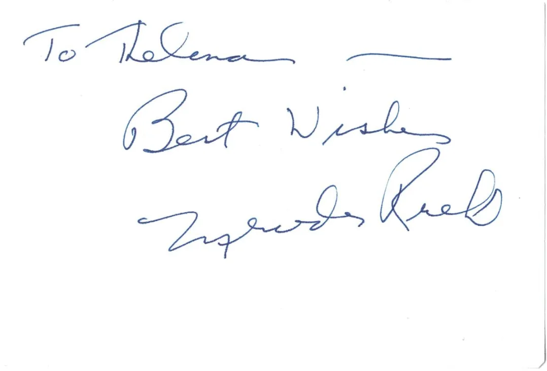 Mercedes Ruehl — Mercedes Ruehl The Fisher King Autographed Signed Index Card AMCo COA 17662