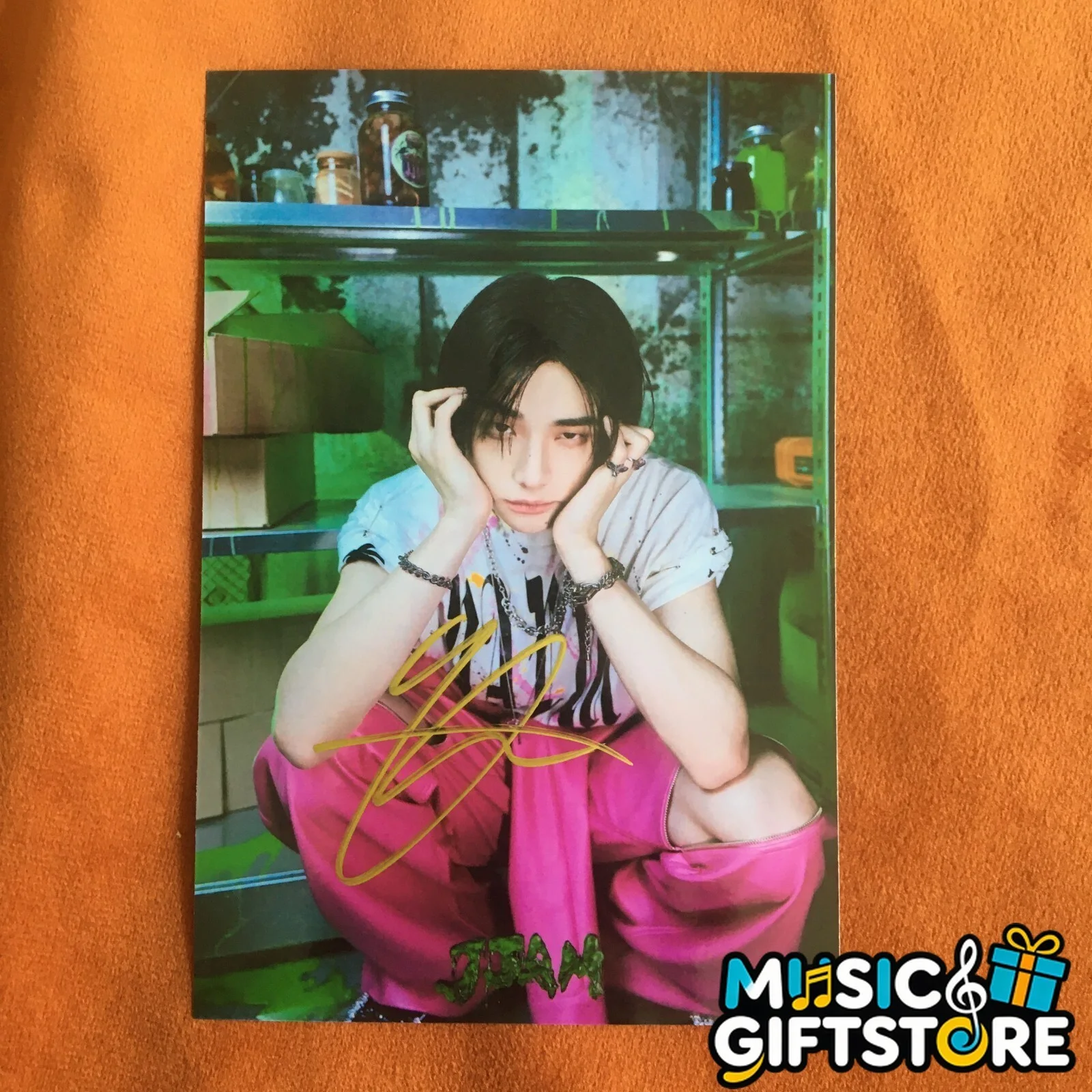 Stray Kids HYUN-JIN Photo JJAM Autographed Signed K-POP Collection 4*6 2024A #MU, изображение 3