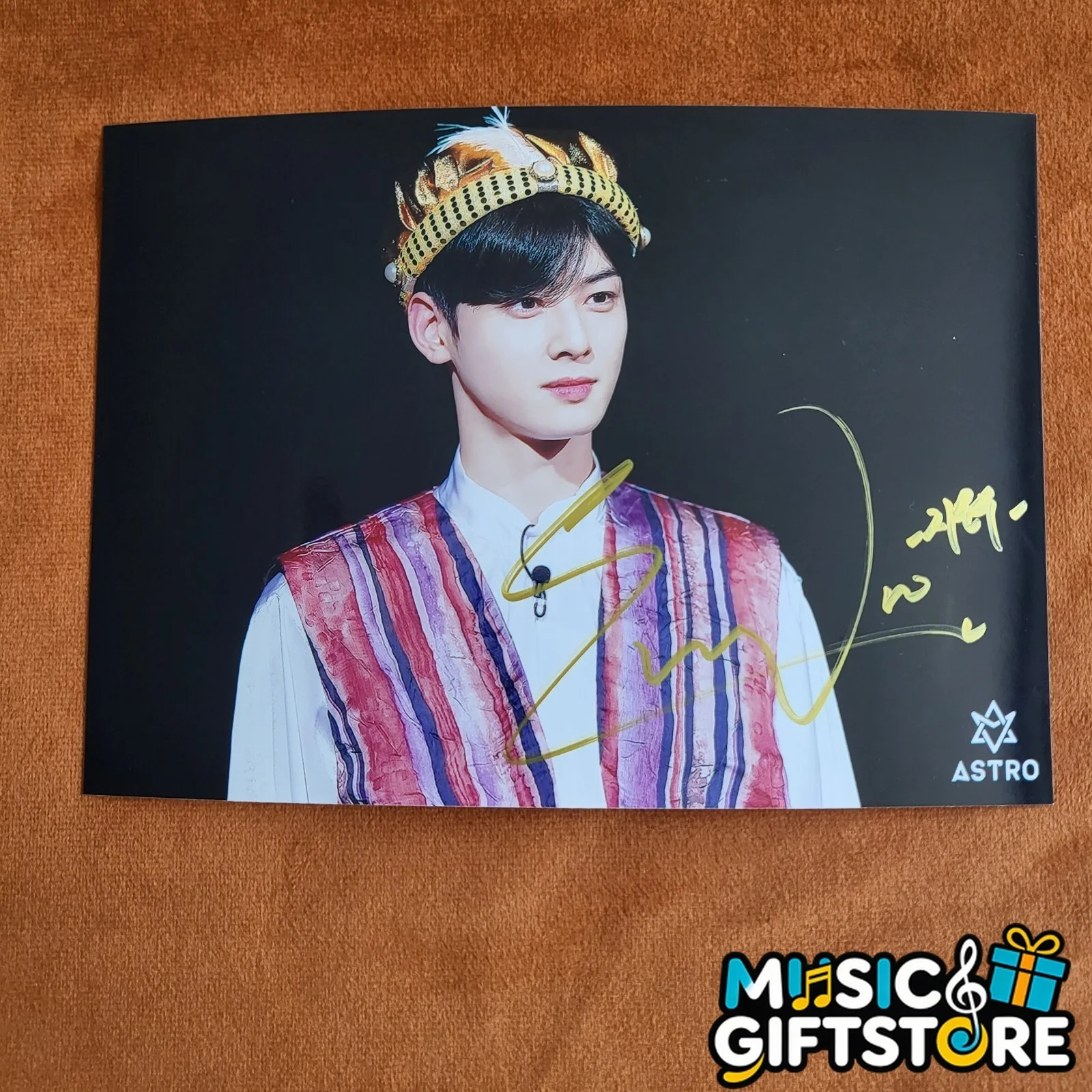 ASTRO Cha EunWoo Autographed Photo 4*6 Autographs Signed K-POP 2024B #MUGS, image 2