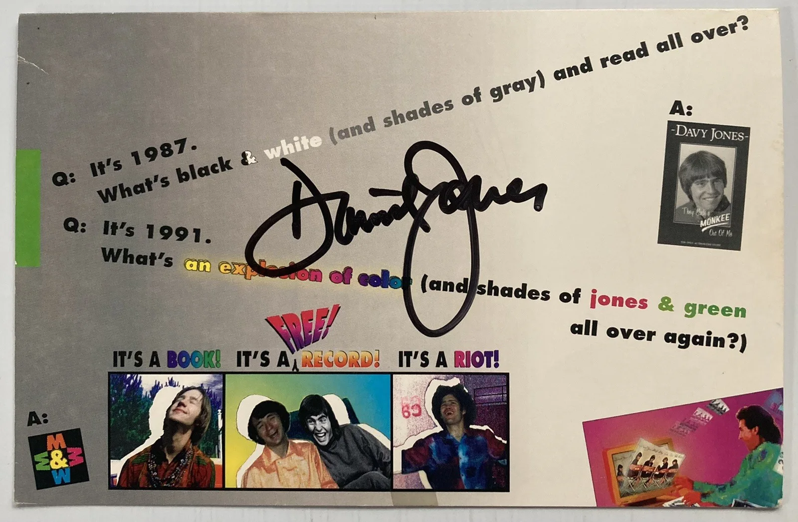 The Monkees Davy Jones Signed Autograph 8.5x11 Brochure - JSA Cert - FREE S&H!, изображение 2