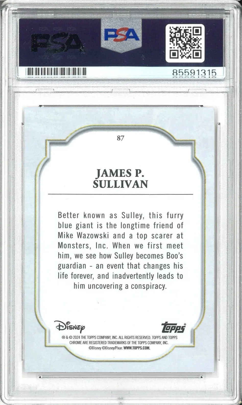JOHN GOODMAN — JOHN GOODMAN SIGNED AUTO SLABBED 2024 DISNEY TOPPS CHROME CARD PSA DNA SULLEY, изображение 2