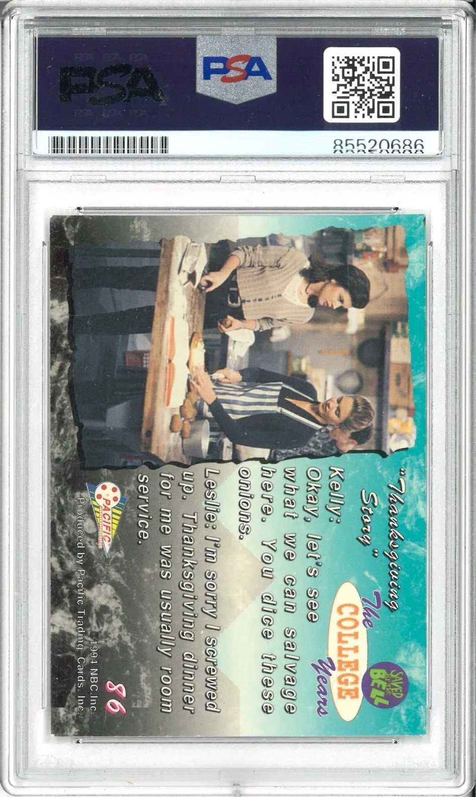 Tiffani Amber Thiessen — Tiffani Thiessen Signed Auto Slabbed 1994 Pacific Saved By The Bell Card PSA DNA, image 2