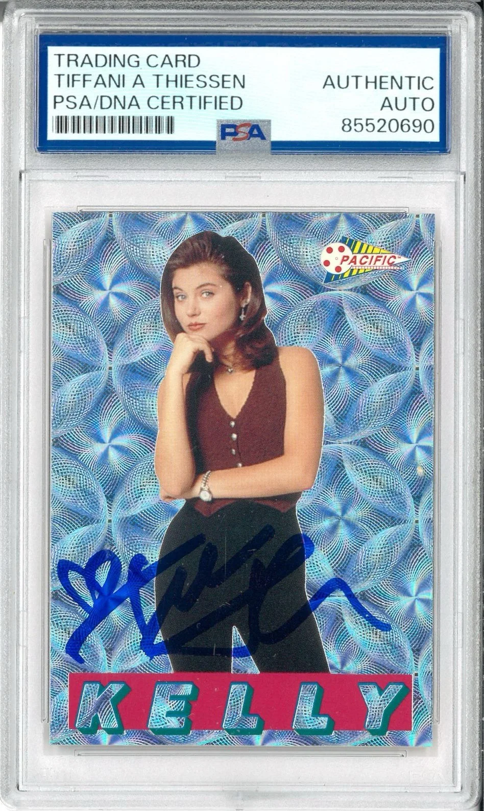 Tiffani Amber Thiessen — Tiffani Thiessen Signed Auto Slabbed 1994 Pacific Saved By The Bell Card PSA DNA