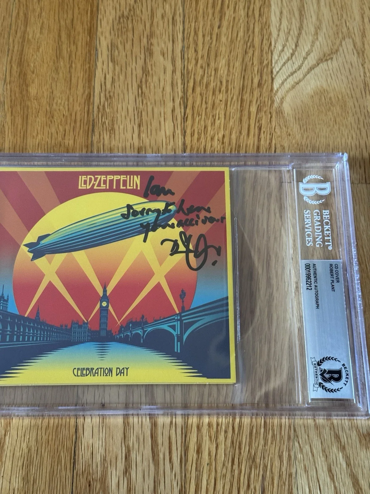 Robert Plant Signed Autographed LED Zeppelin Celebration Day CD Beckett Slab, image 2