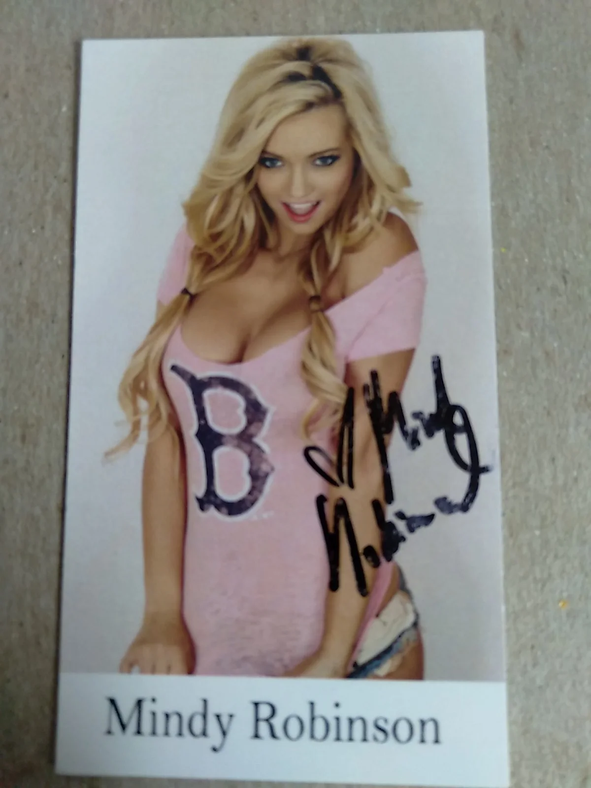 Mindy Robinson Actress Model Comedian Signed Business Card, image 2