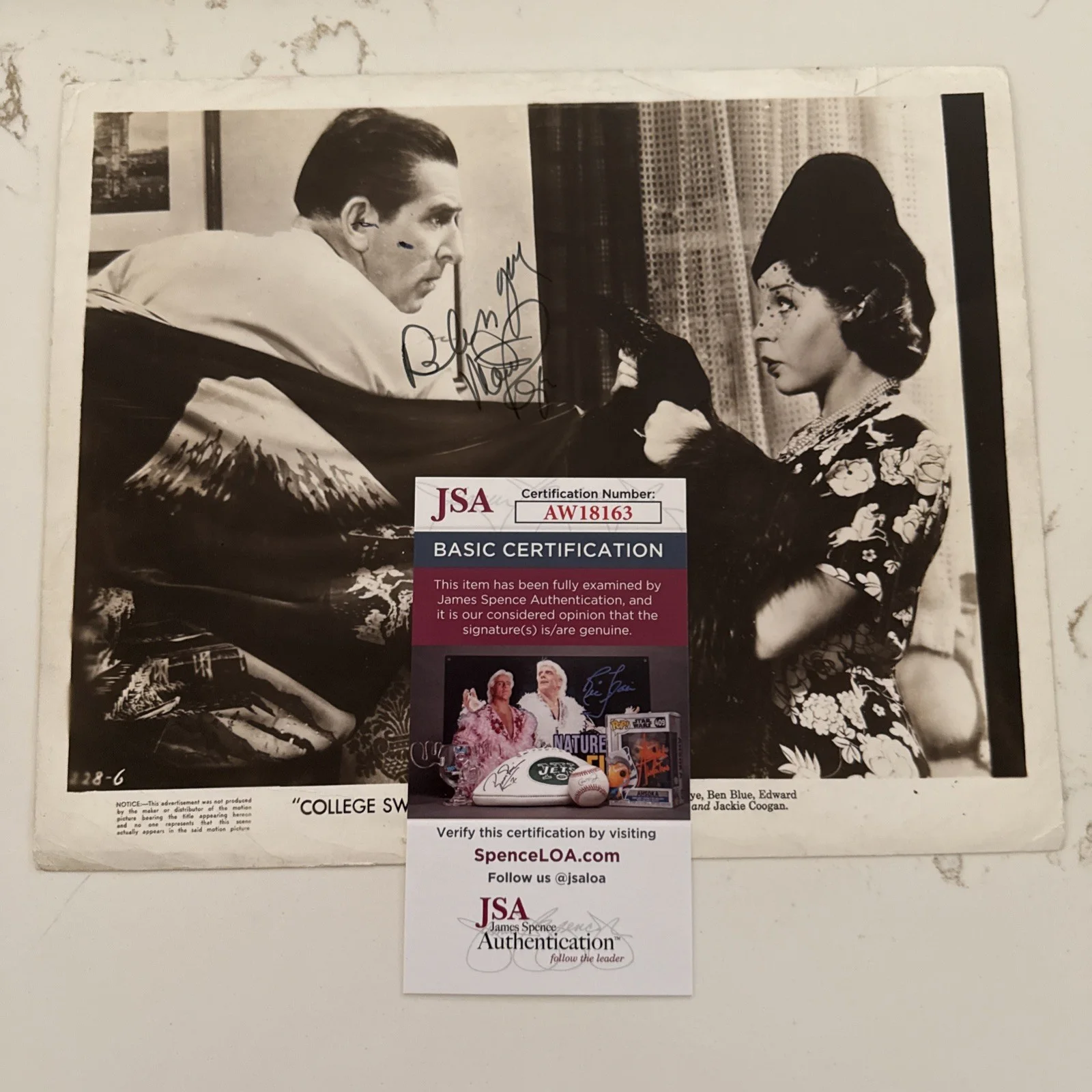 College Swing Martha Raye Photo SIGNED JSA COA 8x10 Vintage Original, изображение 4