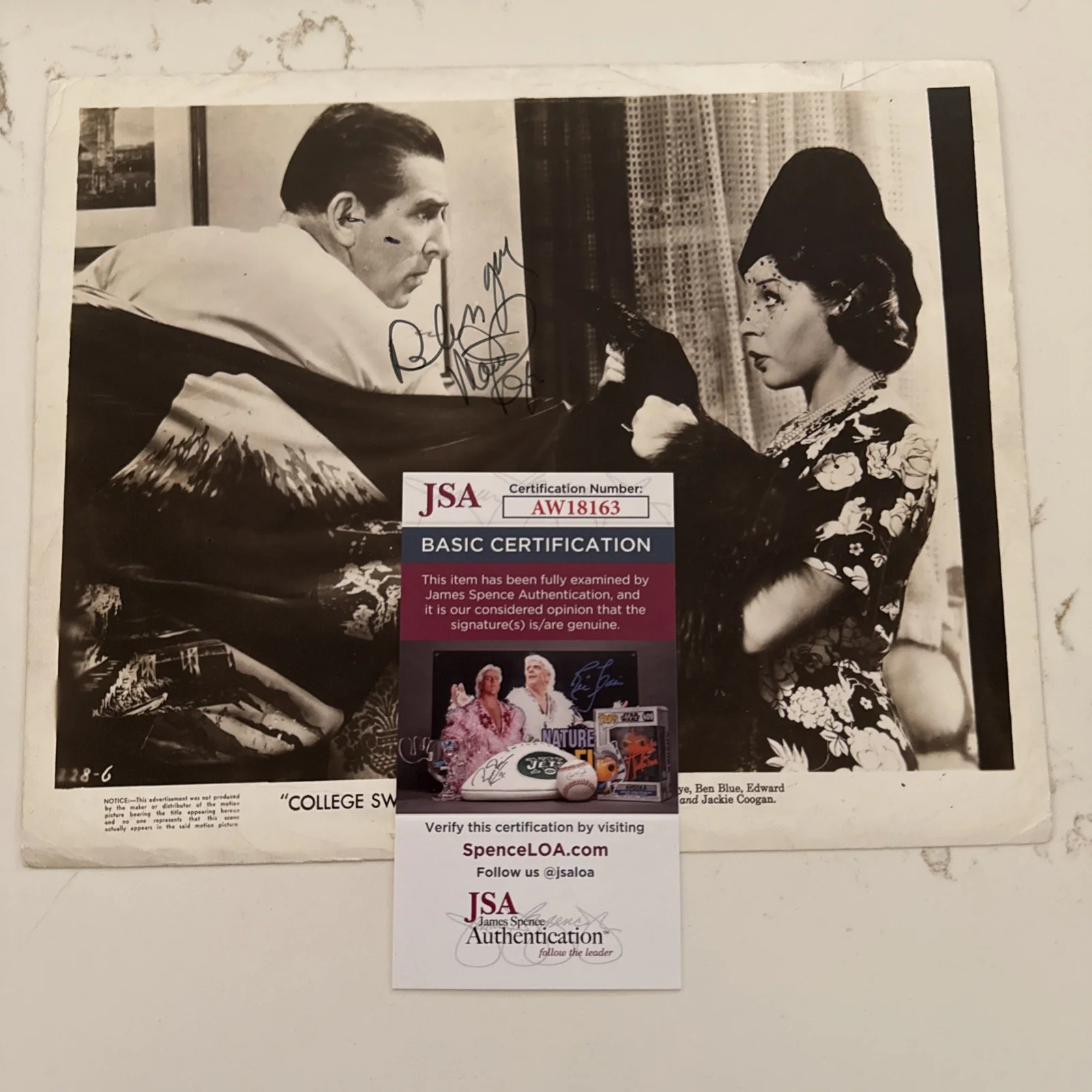 College Swing Martha Raye Photo SIGNED JSA COA 8x10 Vintage Original, изображение 5