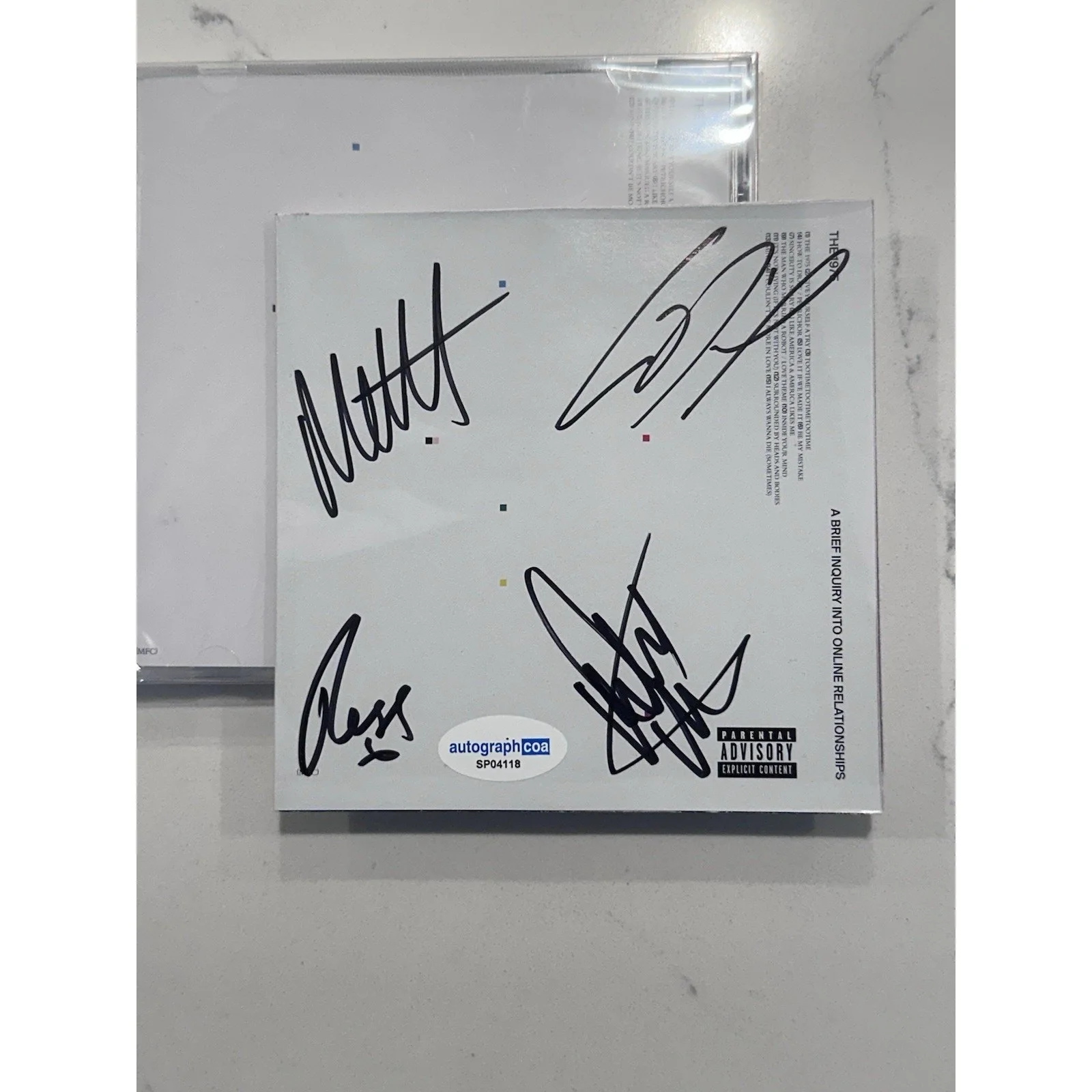 THE 1975 A BRIEF INQUIRY INTO ONLINE RELATIONSHIP Signed AUTOGRAPH CD ACOA COA 3, image 3