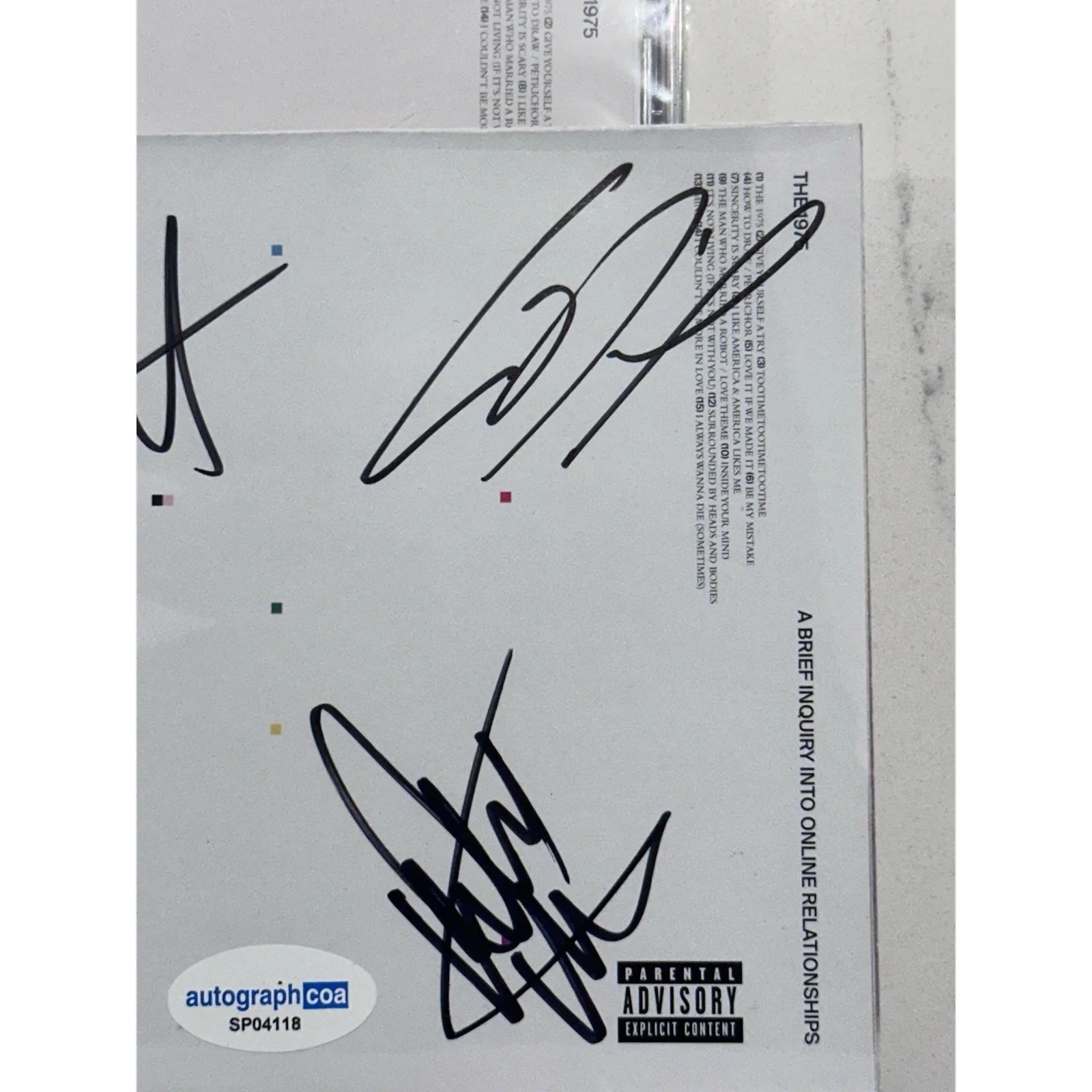 THE 1975 A BRIEF INQUIRY INTO ONLINE RELATIONSHIP Signed AUTOGRAPH CD ACOA COA 3, image 5