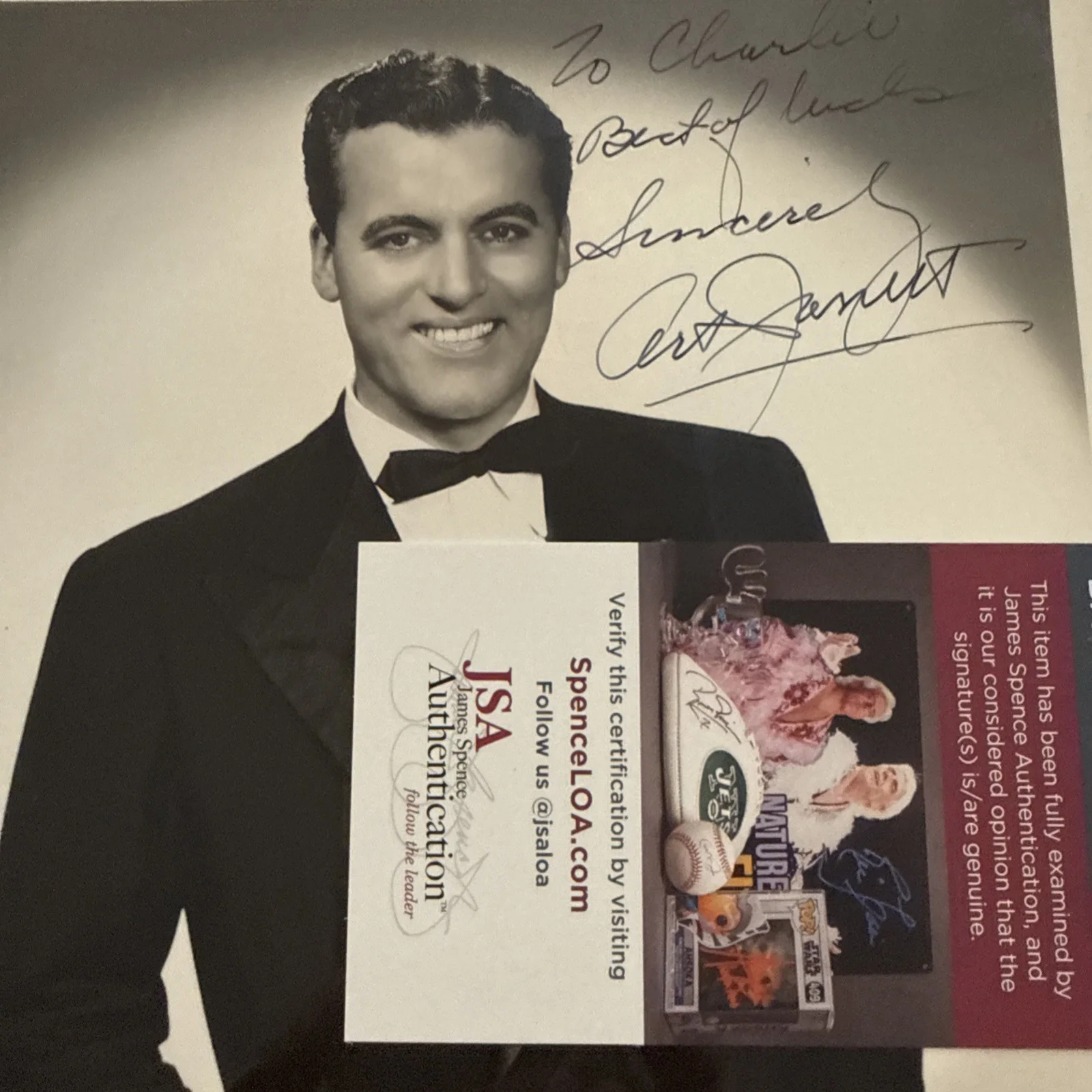 Art Arthur Jarrett George Nelidoff Photo SIGNED JSA COA Actor Bandleader Singer, изображение 4