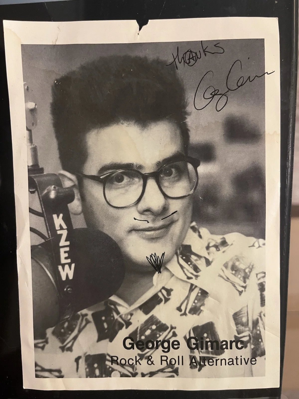 Rare Signed George Gimarc Headshot Photo 1980’s Radio KZEW Dallas TX Punk Rock, изображение 2