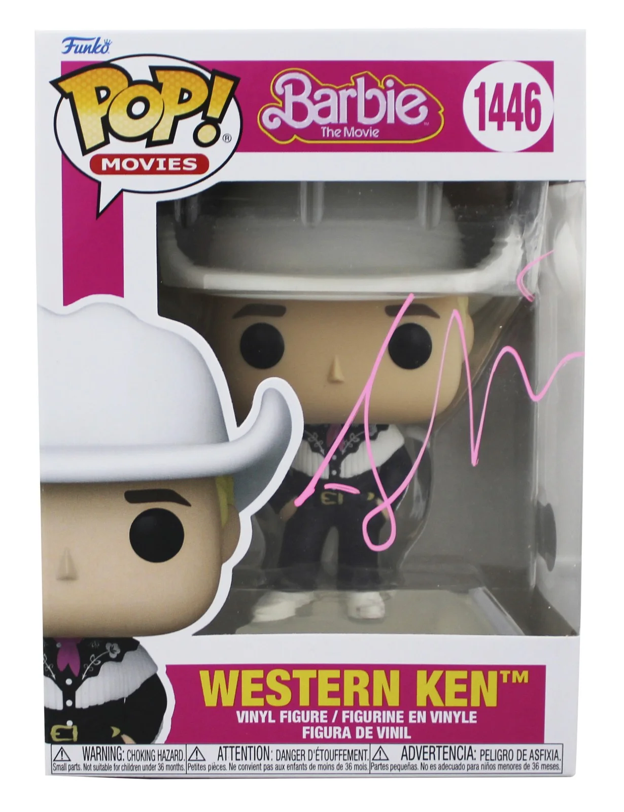 Ryan Gosling — Ryan Gosling Barbie Signed Western Ken #1446 Funko Pop Vinyl Figure BAS #BR24209