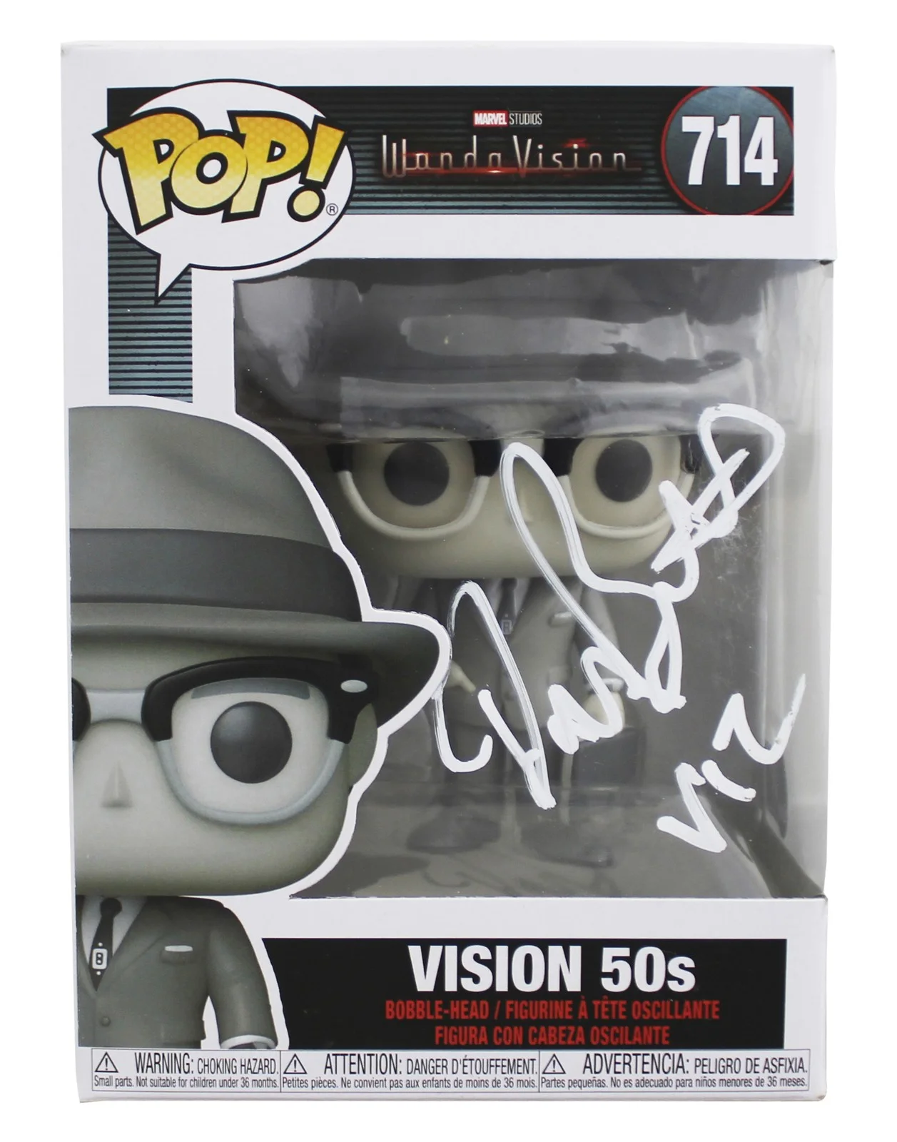 Paul Bettany — Paul Bettany WandaVision "Viz" Signed Vision #714 Funko Pop Figure BAS #BJ44775
