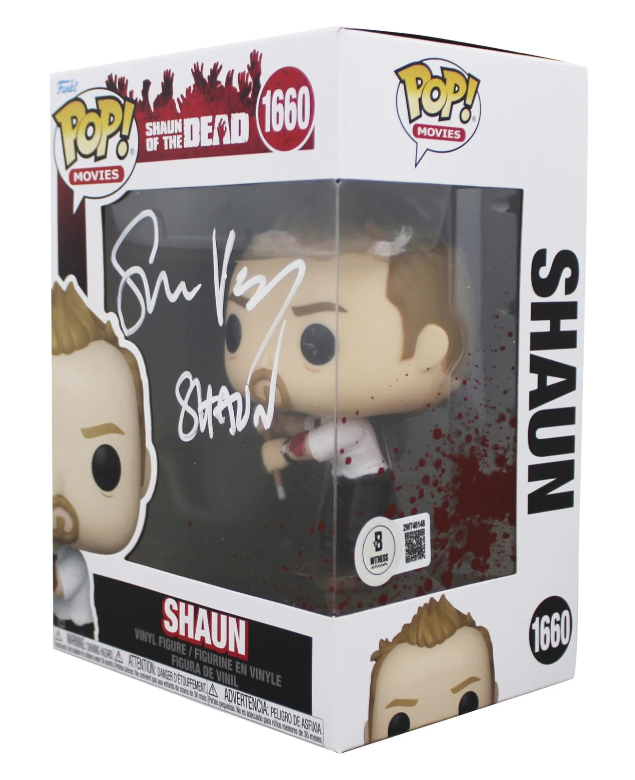 Simon Pegg — Simon Pegg Shaun of the Dead "Shaun" Signed #1660 Funko Pop Vinyl Figure BAS Wit, изображение 2
