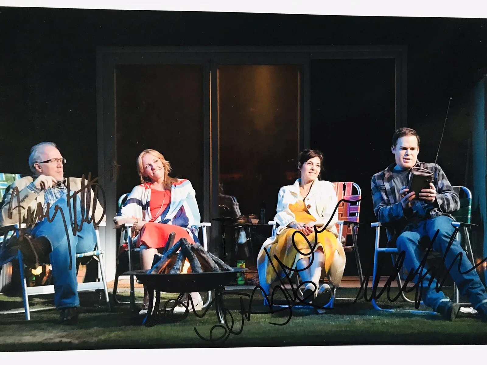 Michael C Hall, Marisa Tomei — Michael C Hall, Toni Collette, Marisa Tomei,Tracy Signed Realistic Joneses photo