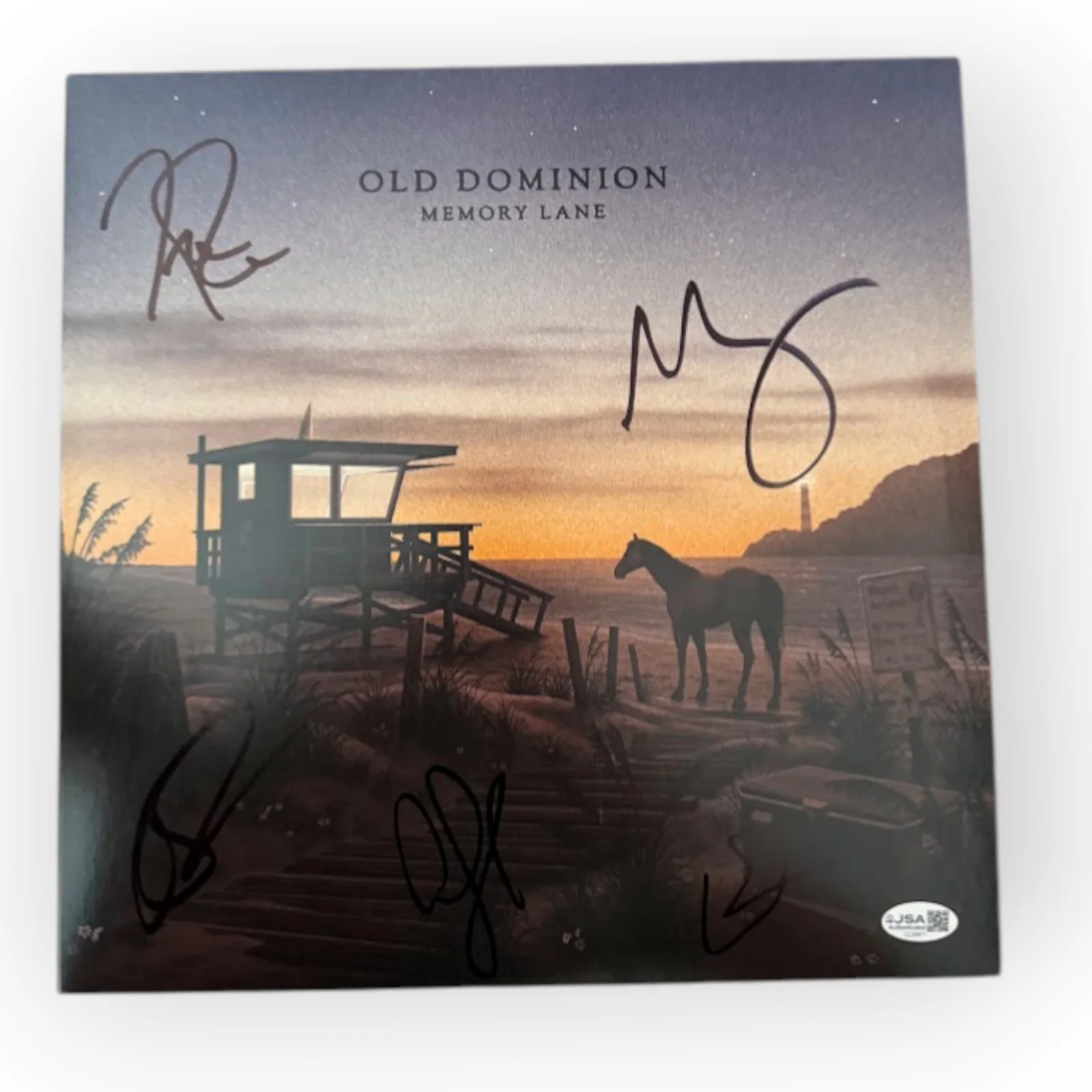 Matthew Ramsey, Trevor Rosen, Whit Sellers, Geoff Sprung, Brad Tu — Old Dominion Band Signed Autograph Album Vinyl Record LP - Memory Lane JSA COA