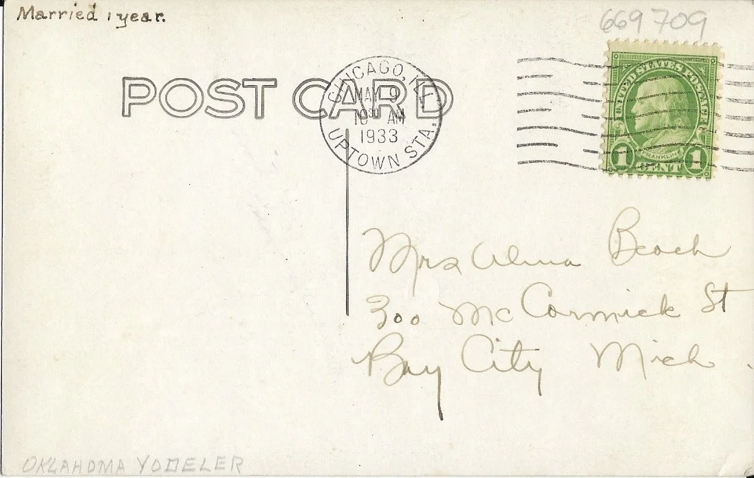 Gene Autry — Very Vintage GENE AUTRY Signed 1933 Postcard, image 2