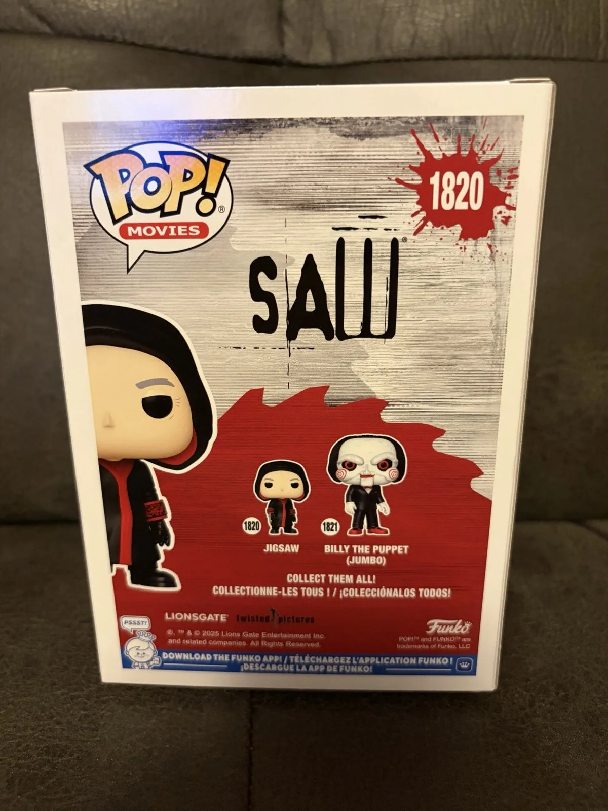 Tobin Bell — Tobin Bell AUTOGRAPHED SIGNED Jigsaw Funko Pop Saw JSA Witnessed COA w/Protecter, image 2