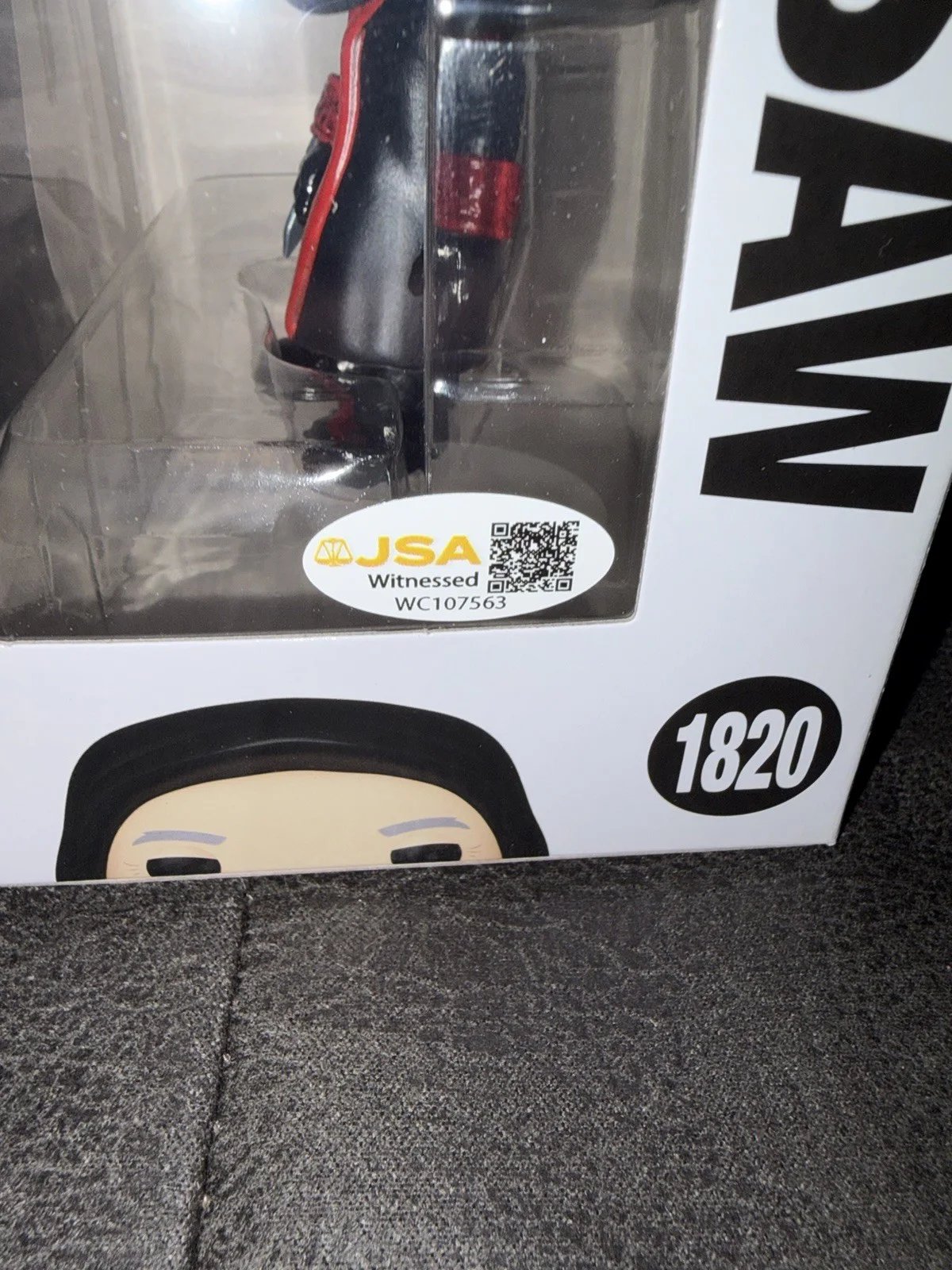 Tobin Bell — Tobin Bell AUTOGRAPHED SIGNED Jigsaw Funko Pop Saw JSA Witnessed COA w/Protecter, image 4
