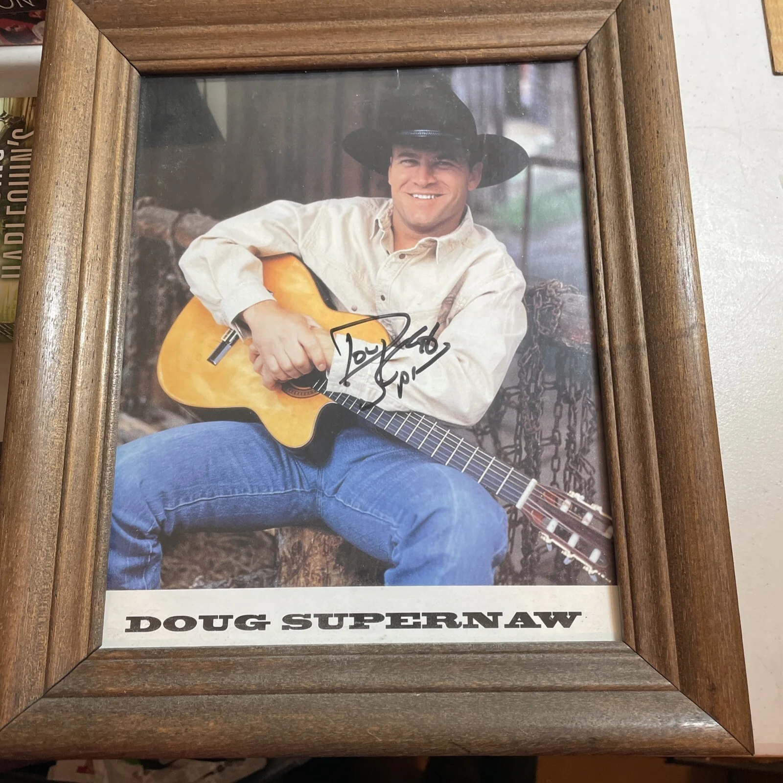 Doug Supernaw Country Music Artist 1996 Autograph framed 12.5 x10.5 v029, изображение 2