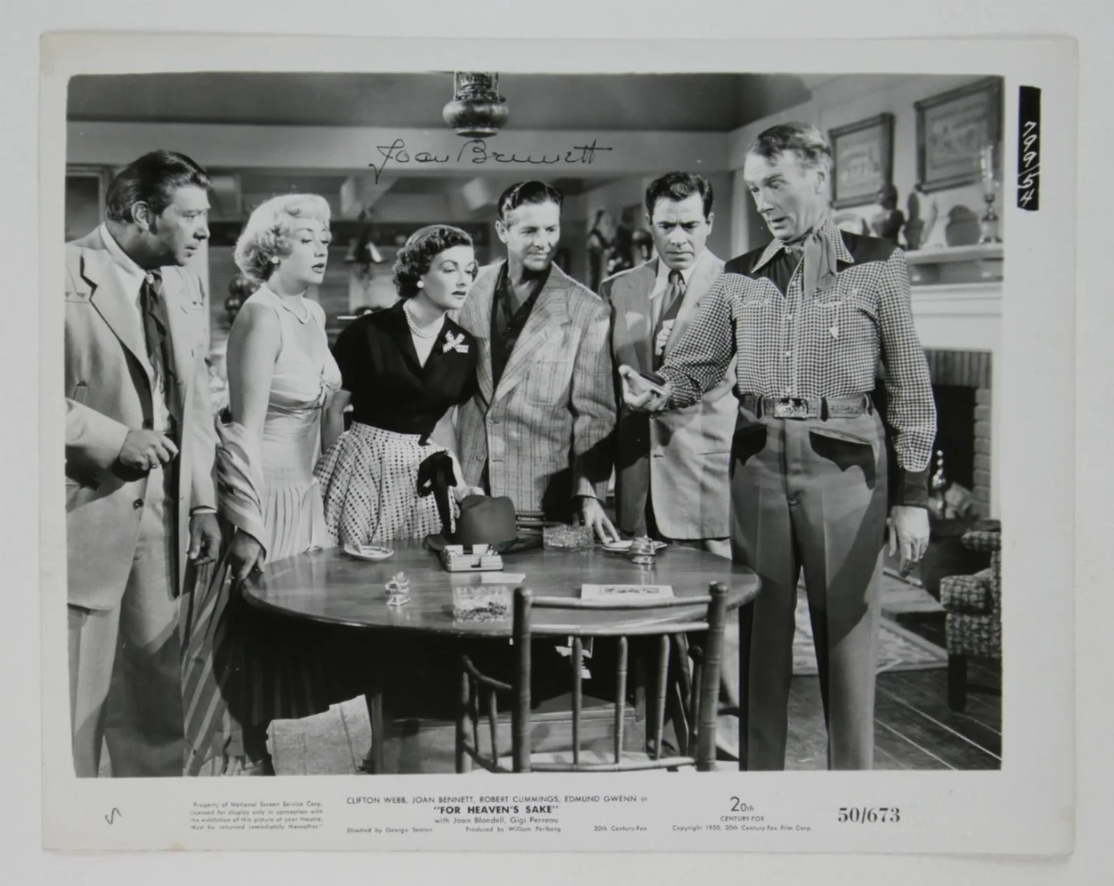 Joan Bennett — Joan Bennett Signed B&W 8x10 Promo Photo For Heavens Sake Autographed