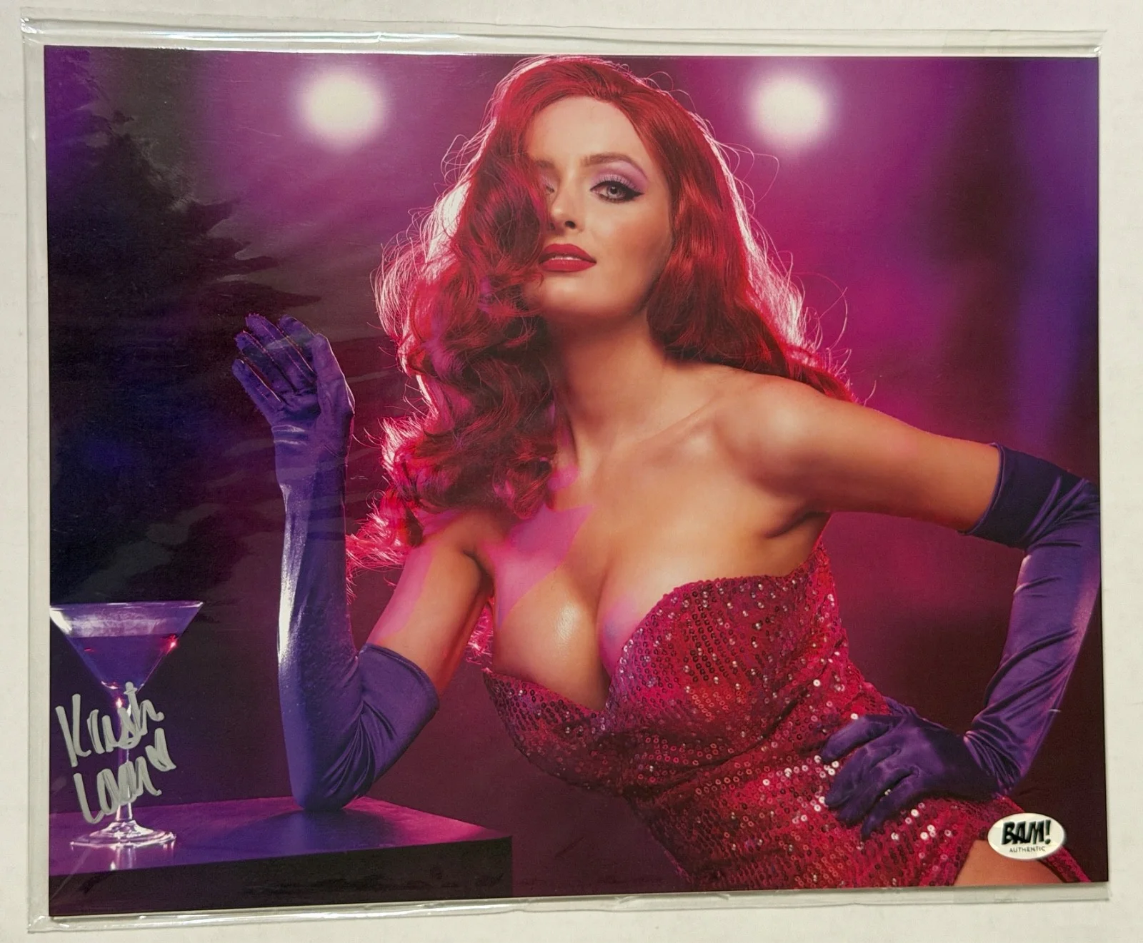 Kristen Lanae — Kristen Lanae Signed Print 8X10 "Jessica Rabbit" Autograph, Certified BAM! Box