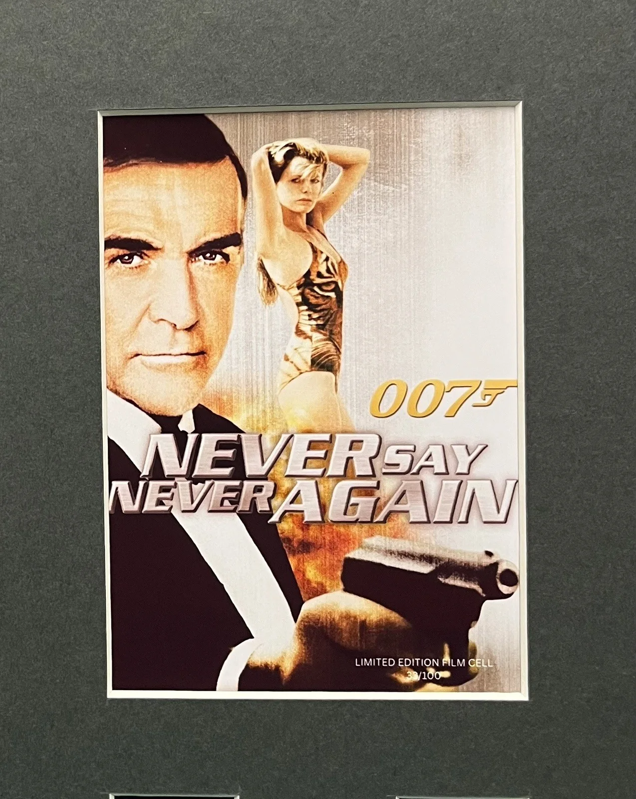 007 JAMED BOND. Never Say Never Again. 35mm Film Cell Mounted Display, изображение 2