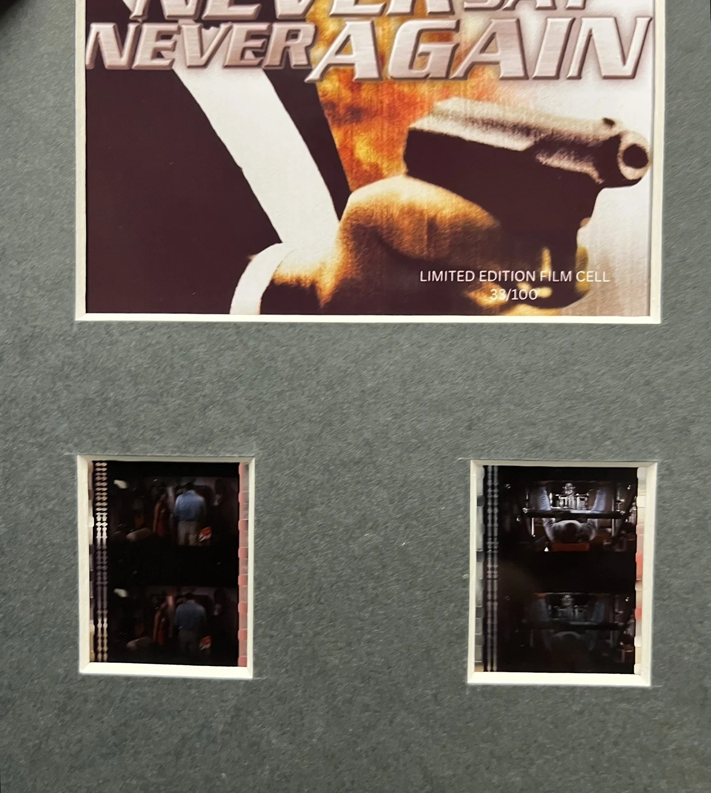 007 JAMED BOND. Never Say Never Again. 35mm Film Cell Mounted Display, изображение 3