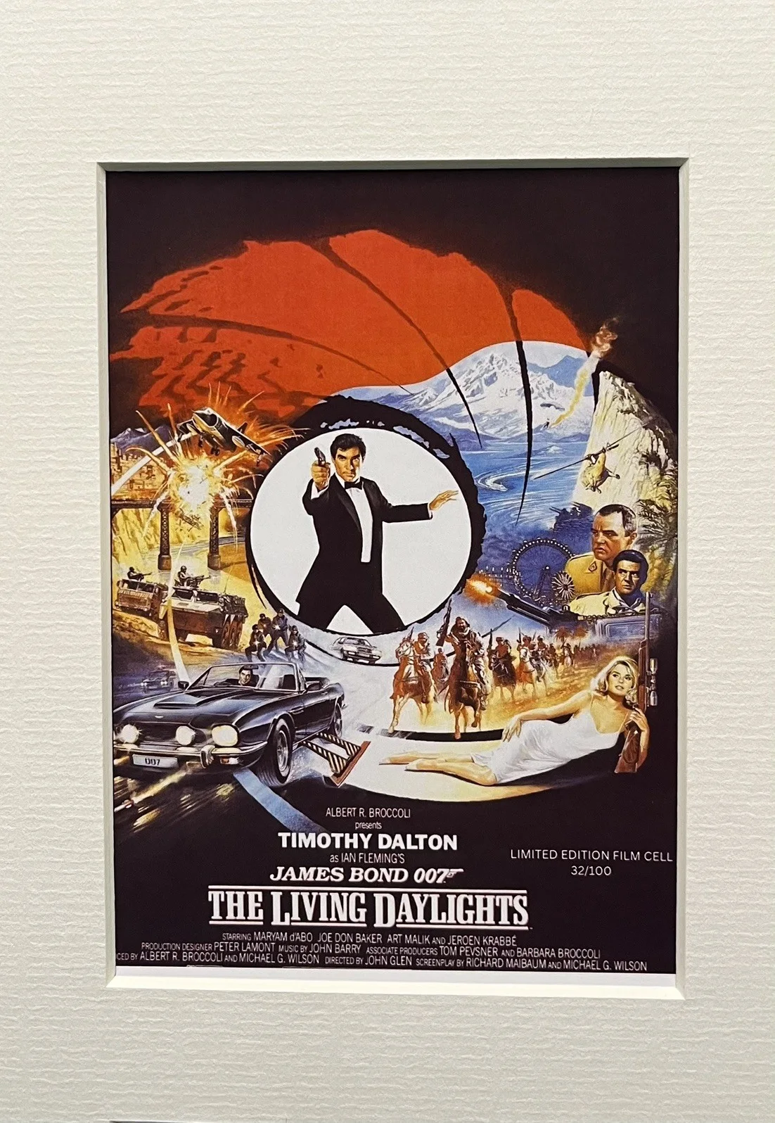 007 JAMED BOND. The Living Daylights . 35mm Film Cell Mounted Display, изображение 2
