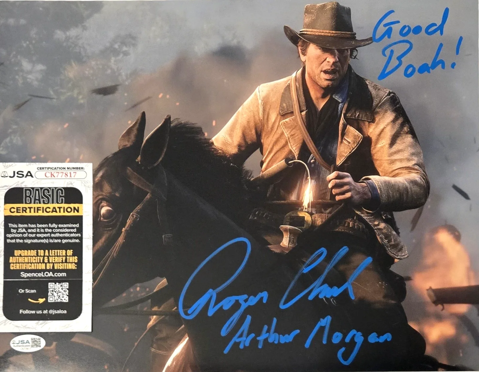 Roger Clark — Roger Clark Signed Photo Red Dead Redemption Arthur Morgan Autograph JSA COA 817, image 2