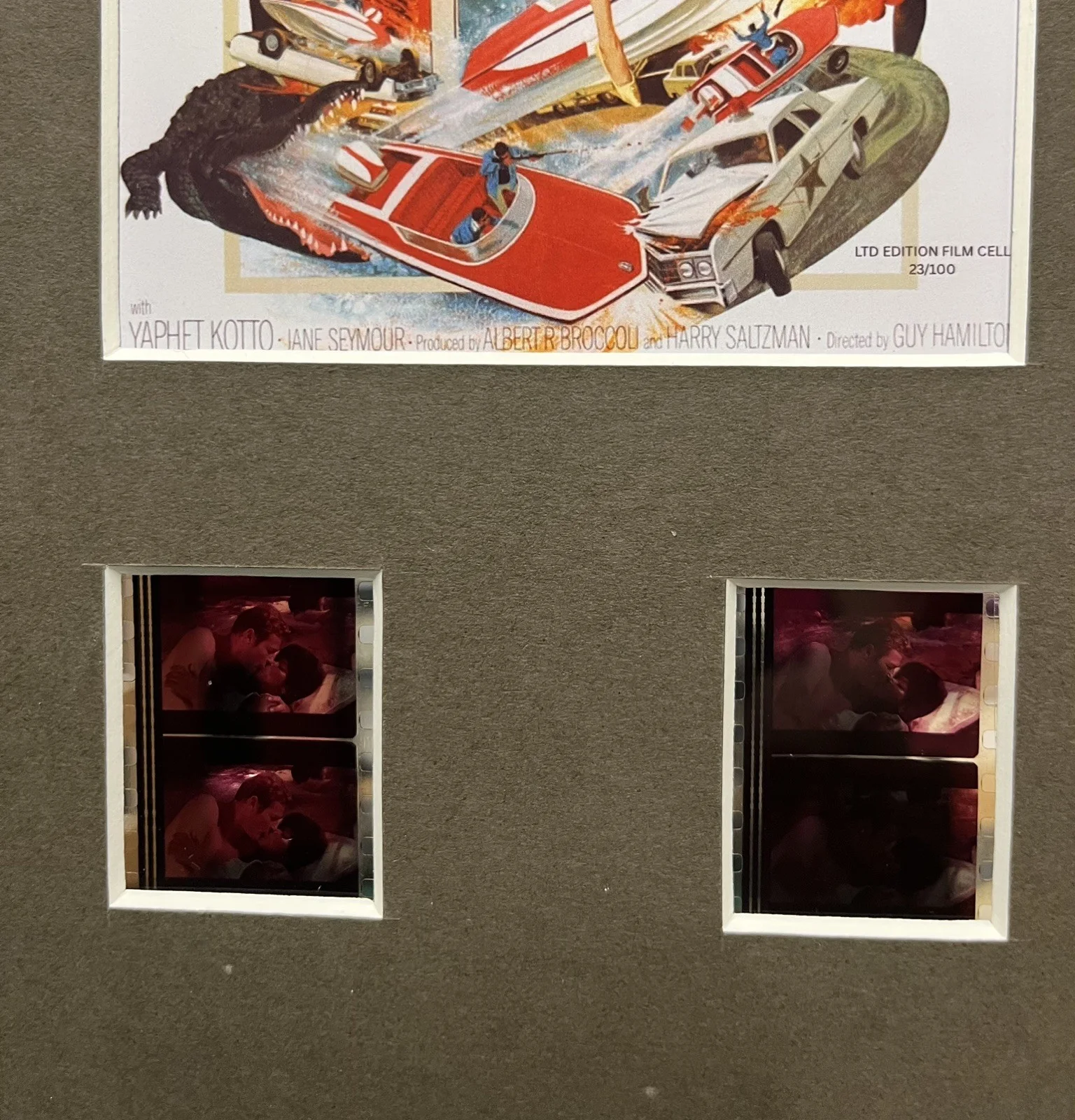007 JAMED BOND. Live and let Die . 35mm Film Cell Mounted Display, image 3