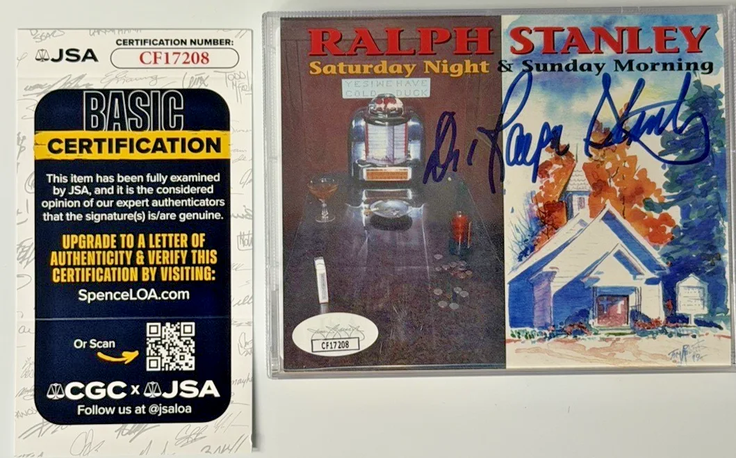 Ralph Stanley Signed Cassette “Saturday Night & Sunday Morning” Auto JSA COA, изображение 3