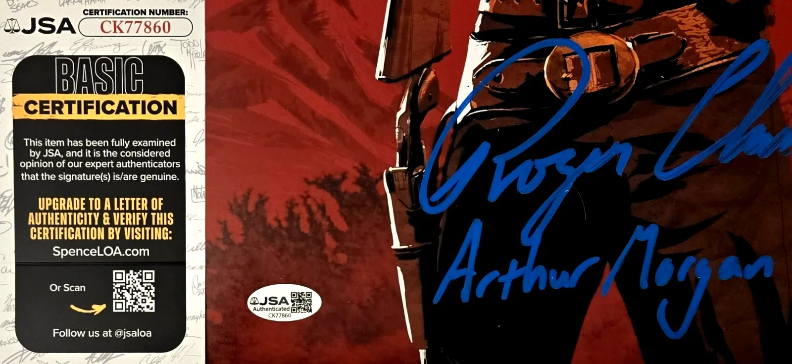 Roger Clark — Arthur Morgan Signed Photo Red Dead Redemption Roger Clark Autograph JSA COA 860, image 2