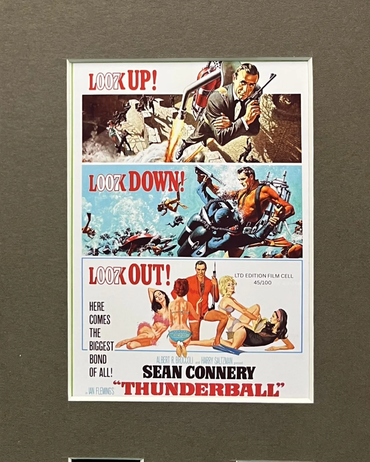 007 JAMED BOND. Thunderball. . 35mm Film Cell Mounted Display, изображение 2