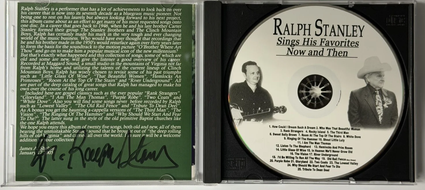 Ralph Stanley Signed CD “Sings His Favorites Now and Then” Autographed JSA COA, image 5