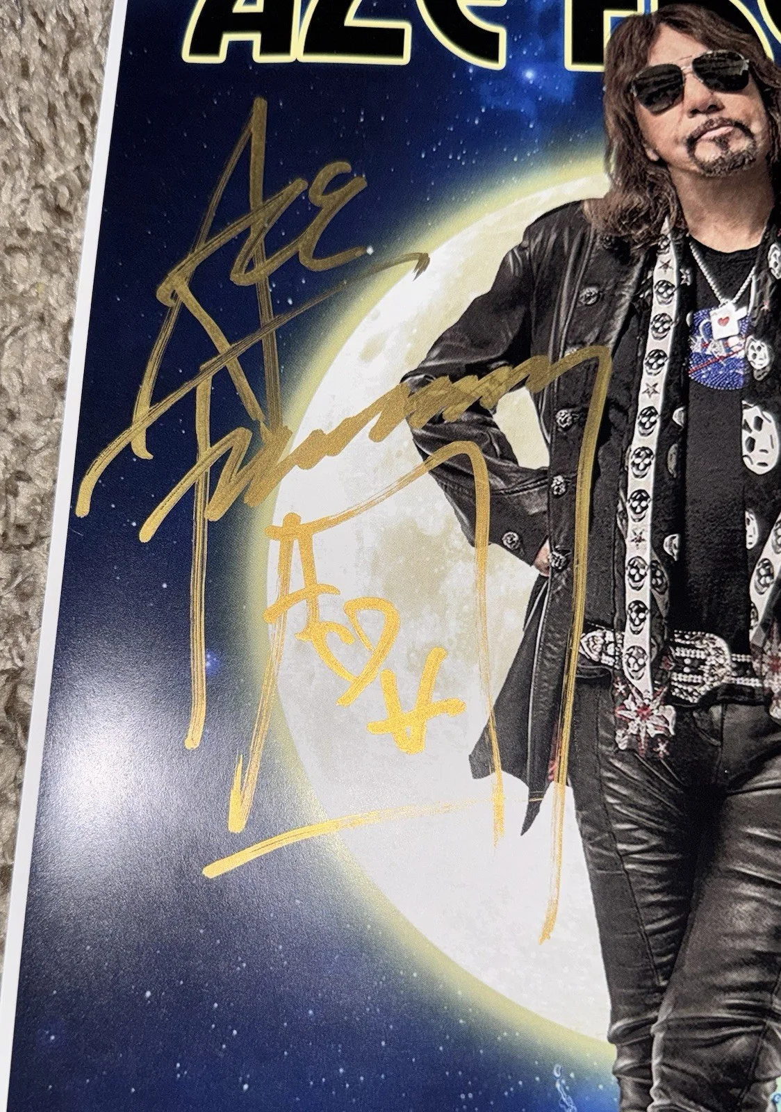 2019 ACE FREHLEY AUTOGRAPHED SIGNED KISS KRUISE FEST POSTER - THE SPACEMAN 11X17, изображение 2
