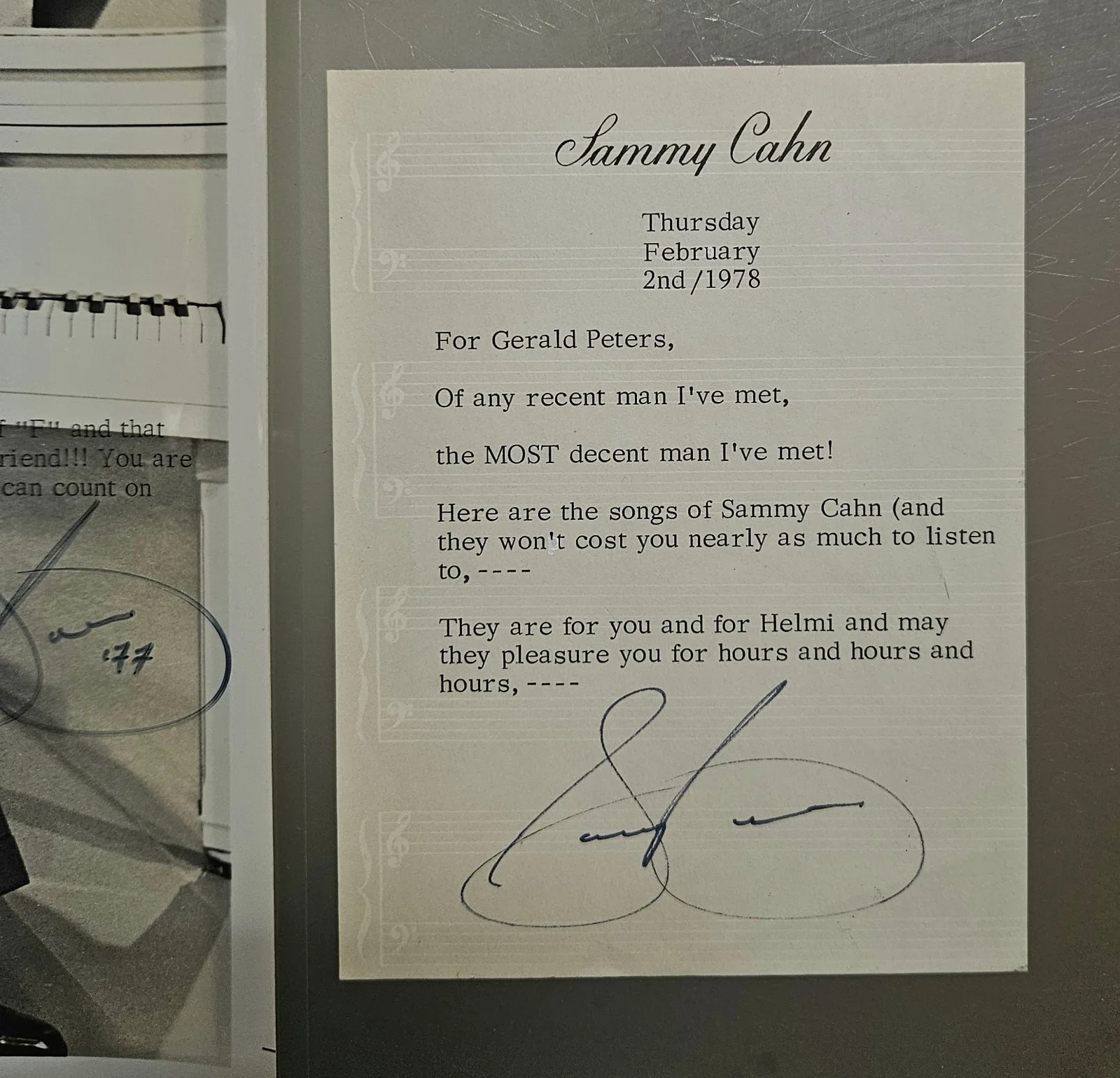 Sammy Cahn Lyricist Song Writter Signature Autograph 8x10 Photo no COA, изображение 2