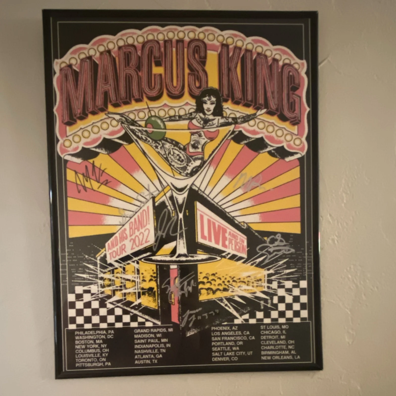Marcus King Band Tour 2022 Original Autographed Poster - Wiltern Theatre 10/7/22, image 2