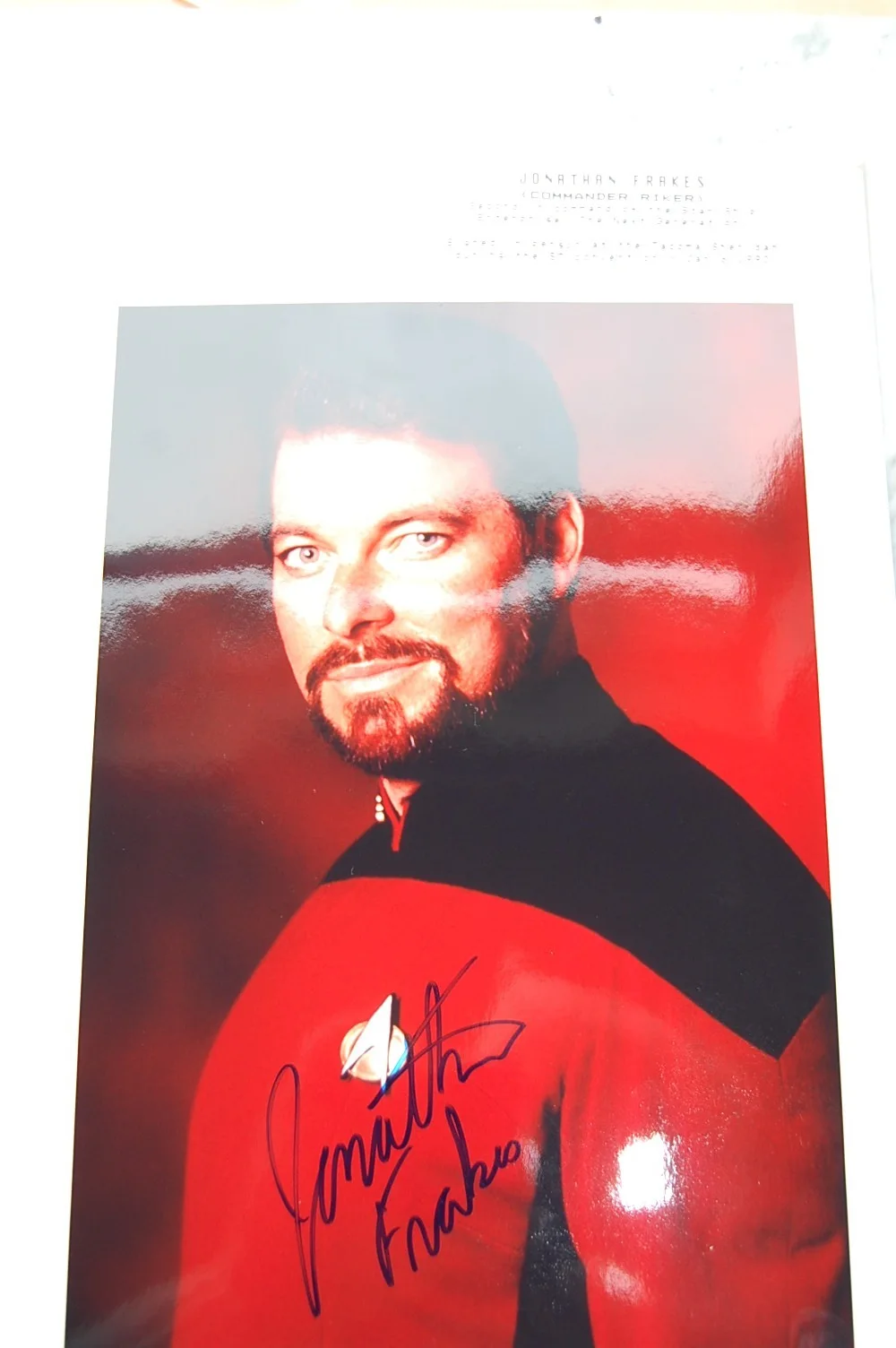 Jonathan Frakes — Star Trek: TNG Jonathan Frakes Autographed IN PERSON Commander Riker 8x10, image 3