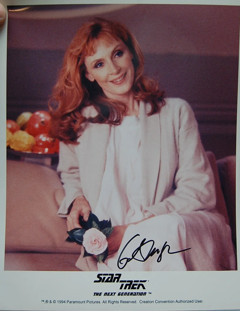 Gates McFadden — Star Trek Next Gen. Gates McFadden, Dr. Beverly Crusher signed 8x10 photo