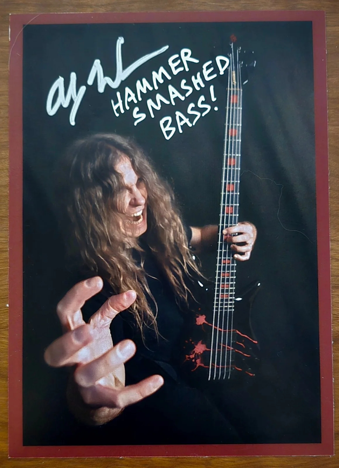 ALEX WEBSTER — CANNIBAL CORPSE ALEX WEBSTER PERSONALIZED AUTOGRAPHED 5X7 PHOTO BASS STRING, image 2