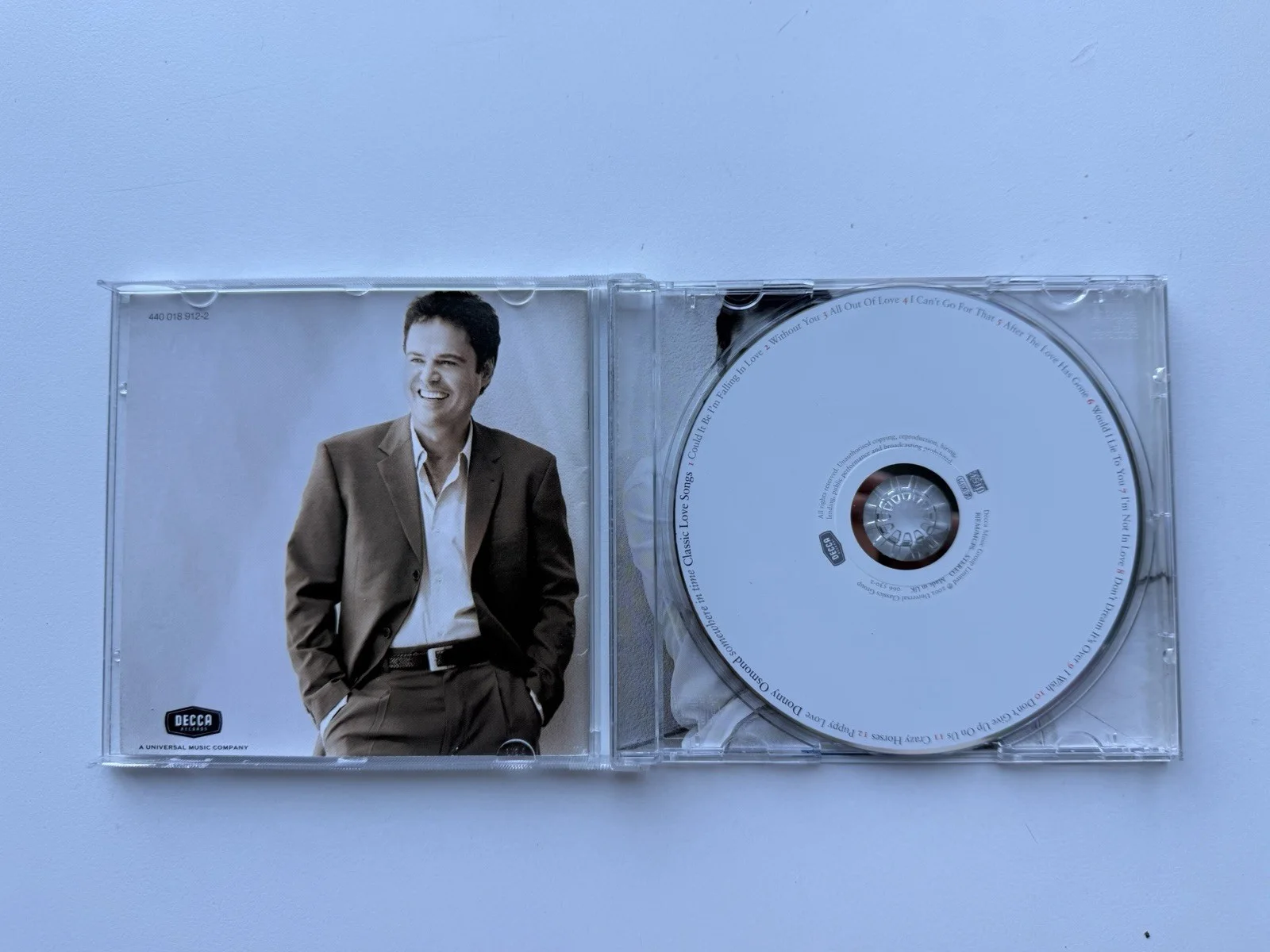 Donny Osmond Somewhere In Time CD SIGNED Autograph Booklet Insert Decca, image 2