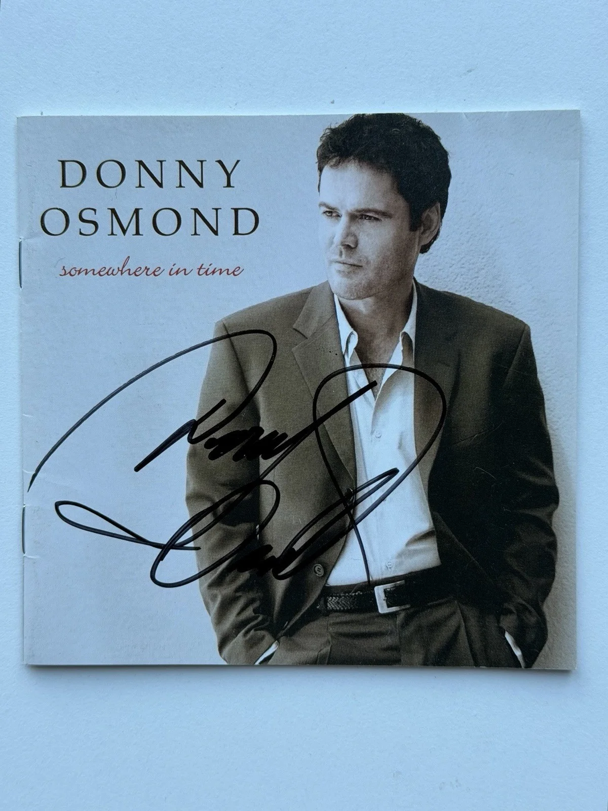 Donny Osmond Somewhere In Time CD SIGNED Autograph Booklet Insert Decca, image 3