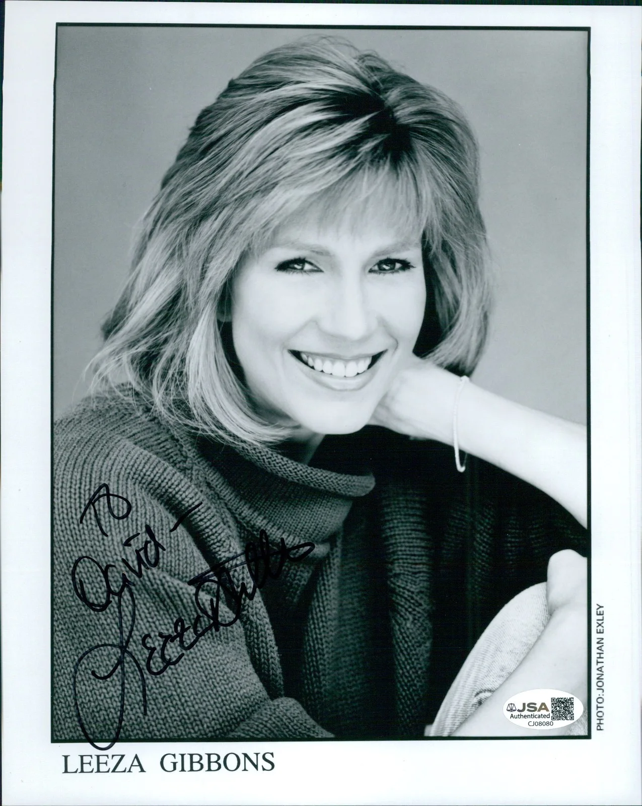 Leeza Gibbons — Leeza Gibbons Actress Talk Show Host Signed 8x10 Matte Photo JSA Authenticated